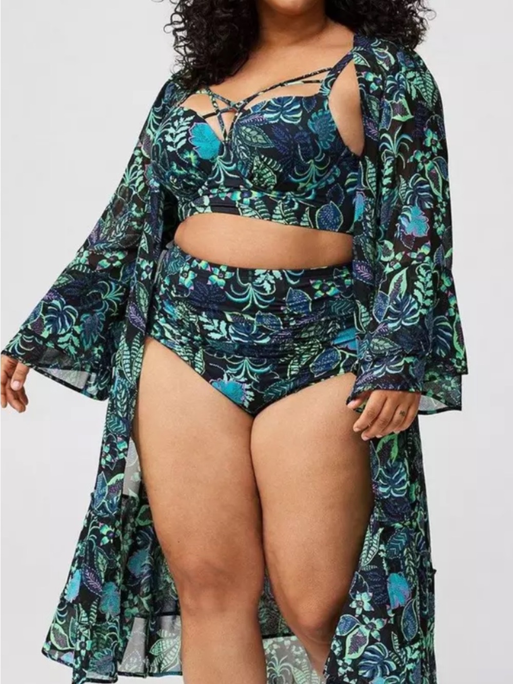 Torrid NWT 3 piece swim set size 0